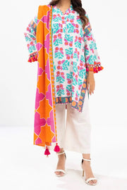 ALKARAM | Printed Lawn | 3 Piece | Unstitched | PF-26-24-OFF WHITE