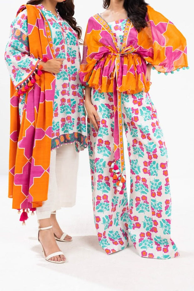 ALKARAM | Printed Lawn | 3 Piece | Unstitched | PF-26-24-OFF WHITE
