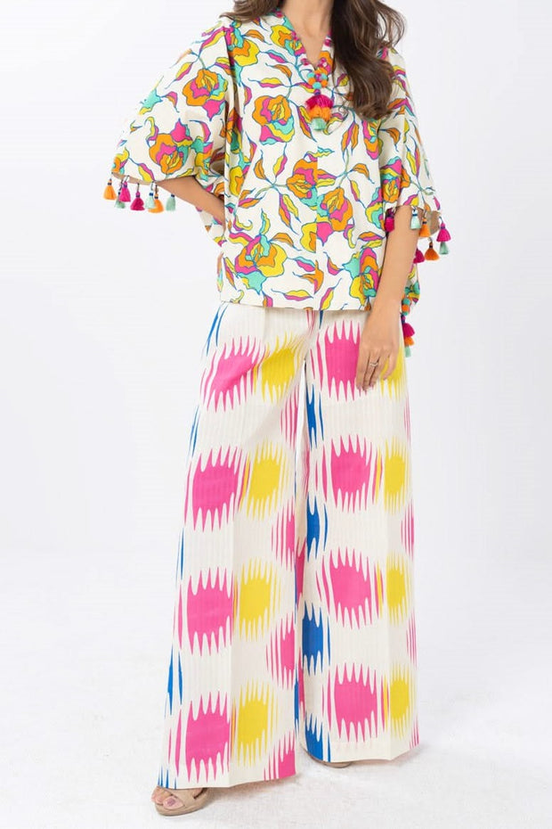 ALKARAM | Printed Lawn | 3 Piece | Unstitched | SS-12-25-1-CREAM