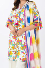 ALKARAM | Printed Lawn | 3 Piece | Unstitched | SS-12-25-1-CREAM