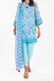 ALKARAM | Printed Lawn | 3 Piece | Unstitched | SS-29-25-1-BLUE