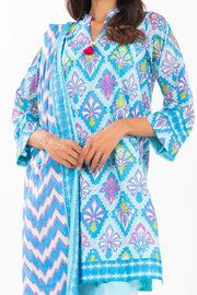 ALKARAM | Printed Lawn | 3 Piece | Unstitched | SS-29-25-1-BLUE