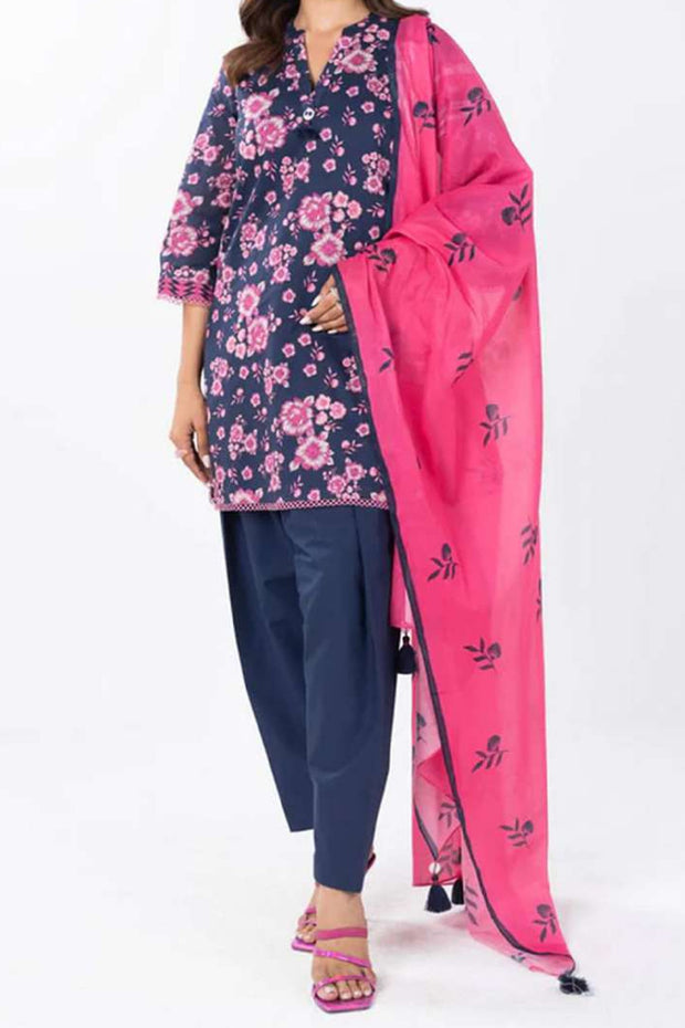 ALKARAM | Printed Lawn | 3 Piece | Unstitched | SS-29.1-25-1-BLUE