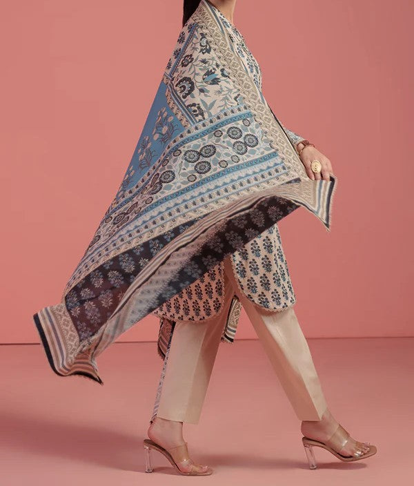 BONANZA SATRANGI | 3 Piece | Printed Lawn | Unstitched | WP3BS25MA12 Beige