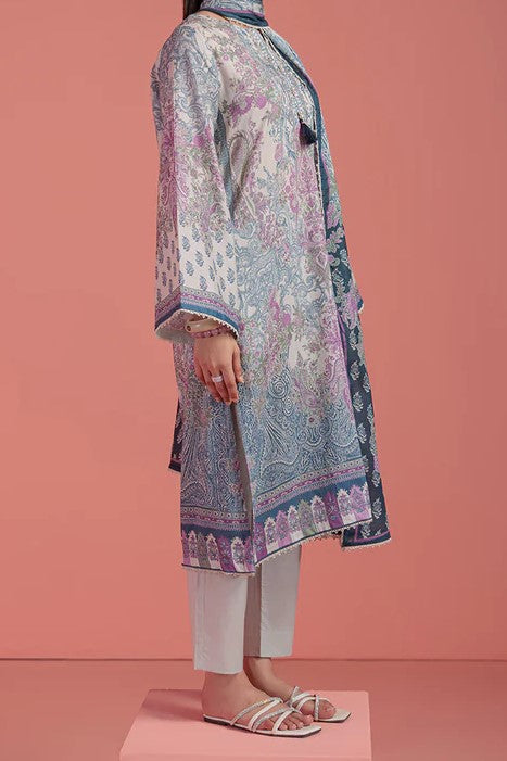 BONANZA SATRANGI | 3 Piece | Printed Lawn | Unstitched | WP3BS25MA13 Ivory Nights