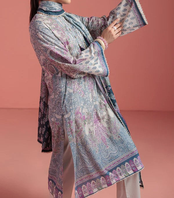 BONANZA SATRANGI | 3 Piece | Printed Lawn | Unstitched | WP3BS25MA13 Ivory Nights