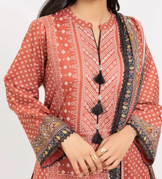 BONANZA SATRANGI | 3 Piece | Printed Lawn | Unstitched | WP3BS25MA8 Hazelnut