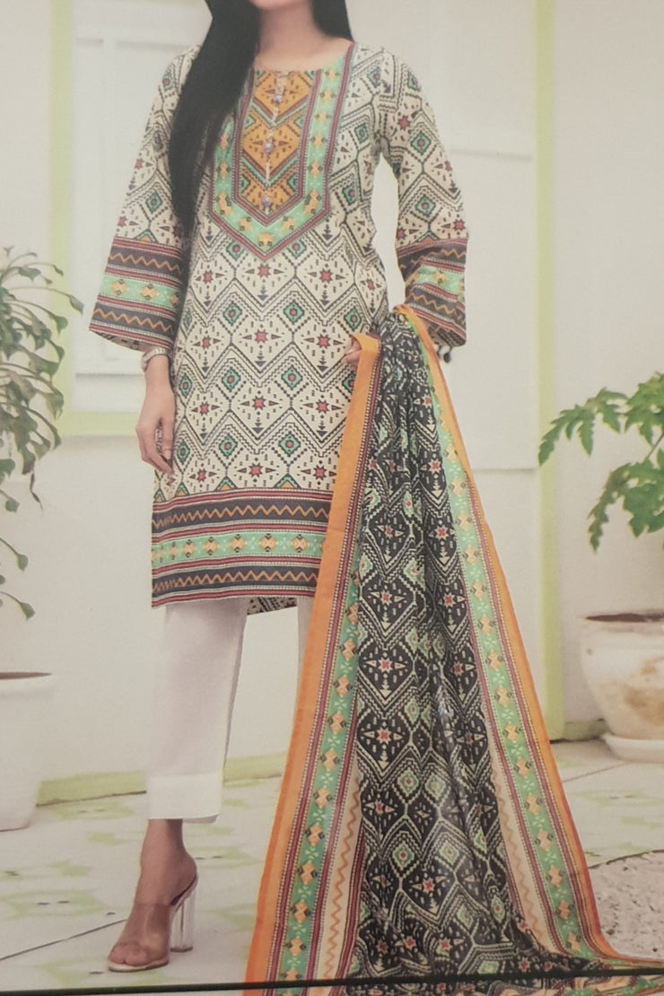Edenrobe | 2 Piece (Shirt/Dupatta) | Printed Lawn | Unstitched | 27123