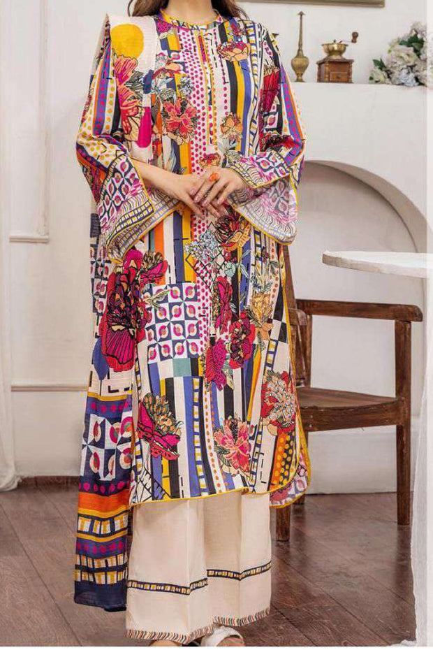 EGO | Printed Lawn | 3 Piece | Unstitched | FIRE