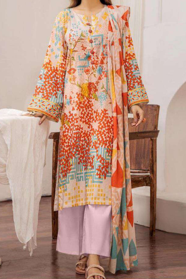EGO | Printed Lawn | 3 Piece | Unstitched | LEAN ON