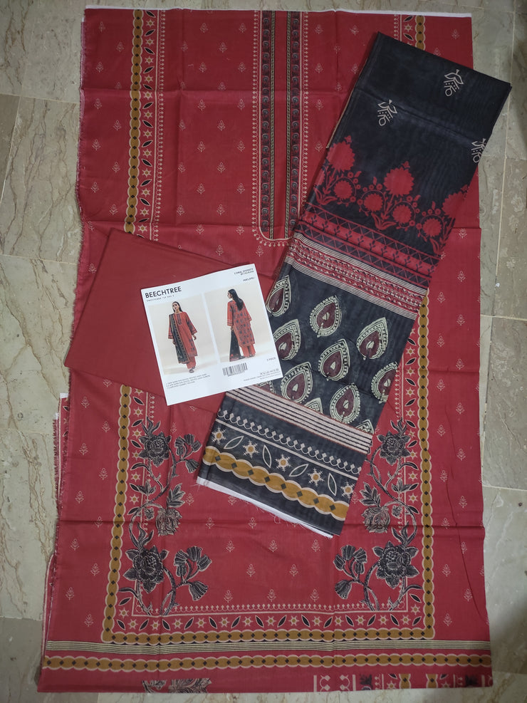 BEECHTREE | Printed Lawn | 3 Piece | Unstitched | CORAL DIVINITY BT1S24U56