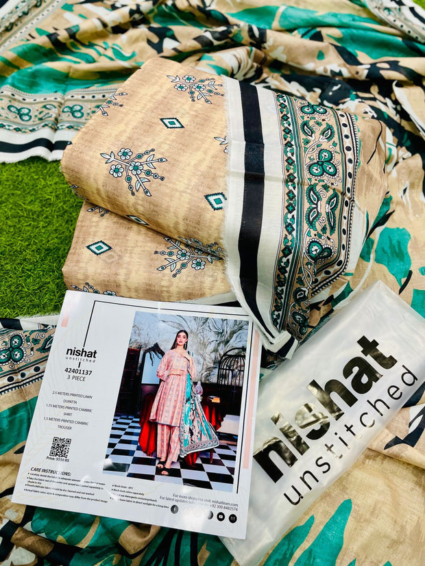 NISHAT | 3 Piece | Printed Lawn | Unstitched | NISHAT 42401137 7