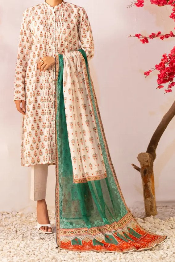 REGALIA BANA DORA | 3 Piece | Printed Lawn | Unstitched | PBDV2-8