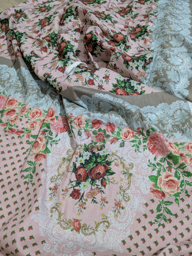 BONANZA SATRANGI | 3 Piece | Printed Lawn (Chiffon Dupatta) | Unstitched | Design 1