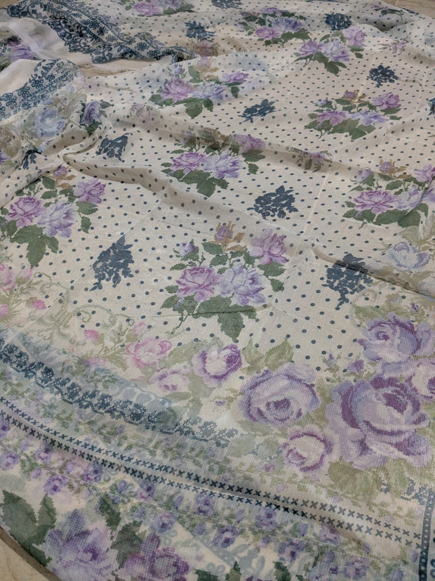 KHAADI | 3 Piece | Printed Lawn (Chiffon Dupatta) | Unstitched | Design 3