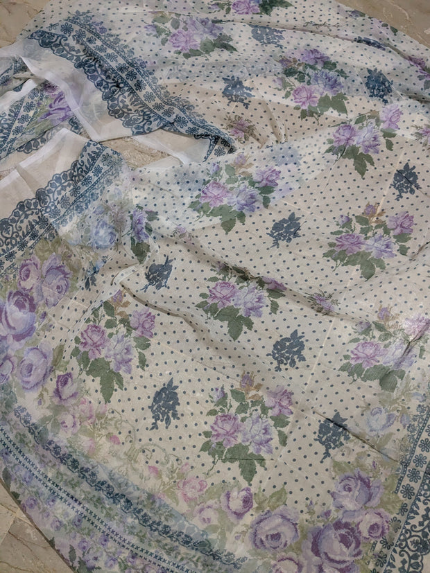 KHAADI | 3 Piece | Printed Lawn (Chiffon Dupatta) | Unstitched | Design 3