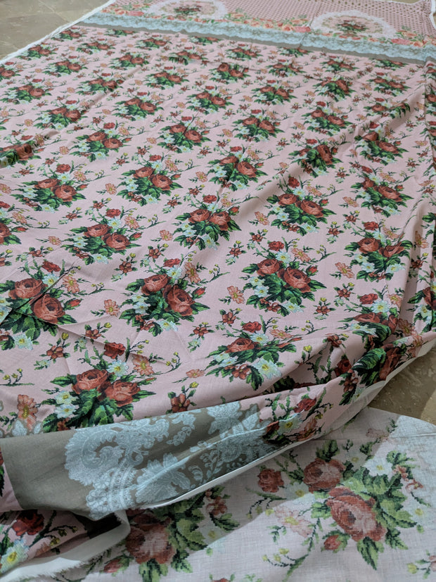 BONANZA SATRANGI | 3 Piece | Printed Lawn (Chiffon Dupatta) | Unstitched | Design 1