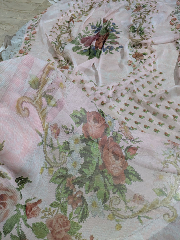 BONANZA SATRANGI | 3 Piece | Printed Lawn (Chiffon Dupatta) | Unstitched | Design 1