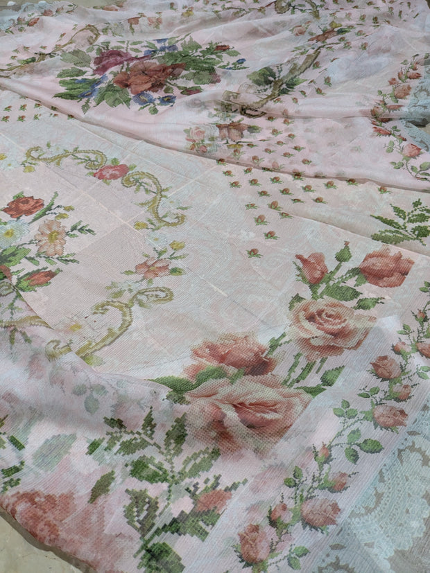 BONANZA SATRANGI | 3 Piece | Printed Lawn (Chiffon Dupatta) | Unstitched | Design 1