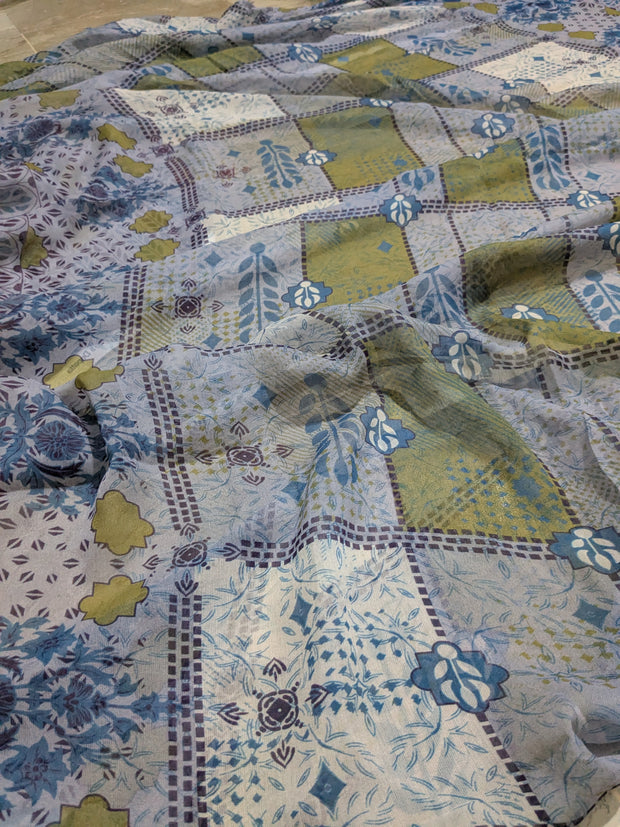 KHAADI | 3 Piece | Printed Lawn (Chiffon Dupatta) | Unstitched | Design 2