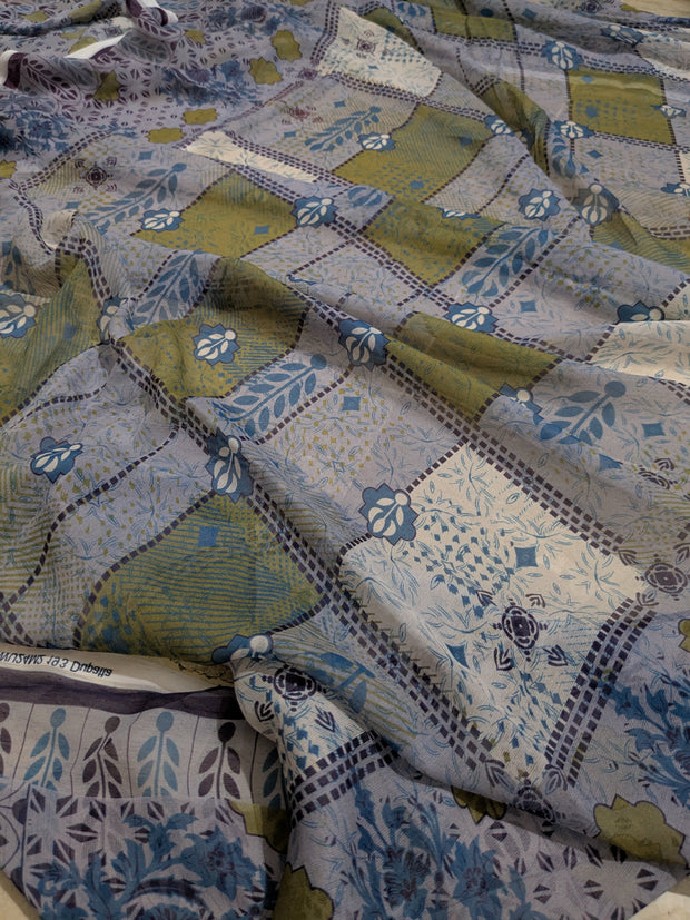 KHAADI | 3 Piece | Printed Lawn (Chiffon Dupatta) | Unstitched | Design 2