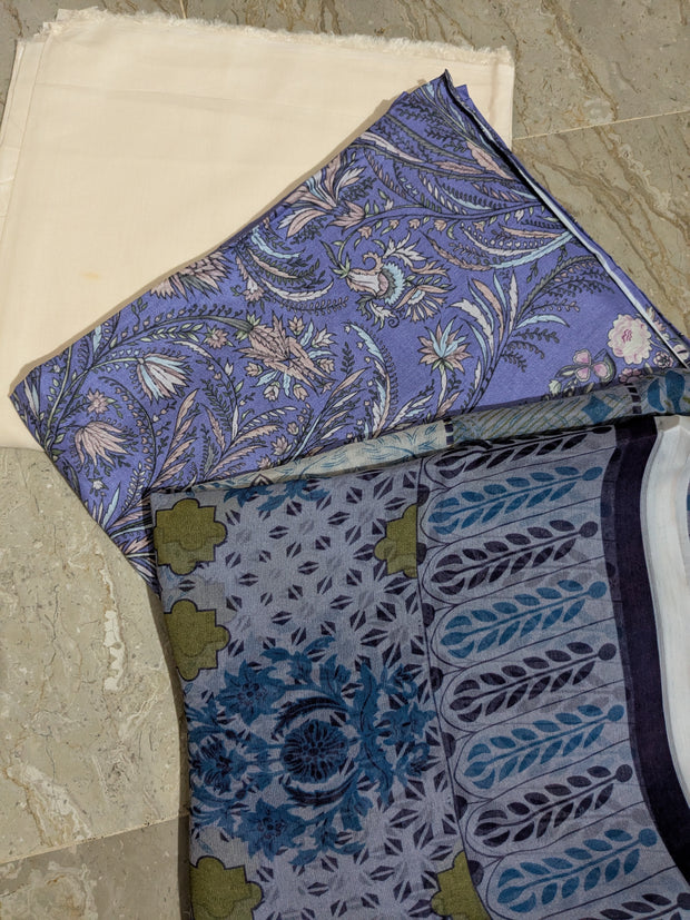 KHAADI | 3 Piece | Printed Lawn (Chiffon Dupatta) | Unstitched | Design 2