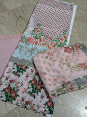 BONANZA SATRANGI | 3 Piece | Printed Lawn (Chiffon Dupatta) | Unstitched | Design 1