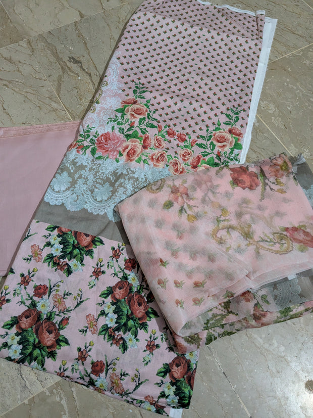 BONANZA SATRANGI | 3 Piece | Printed Lawn (Chiffon Dupatta) | Unstitched | Design 1
