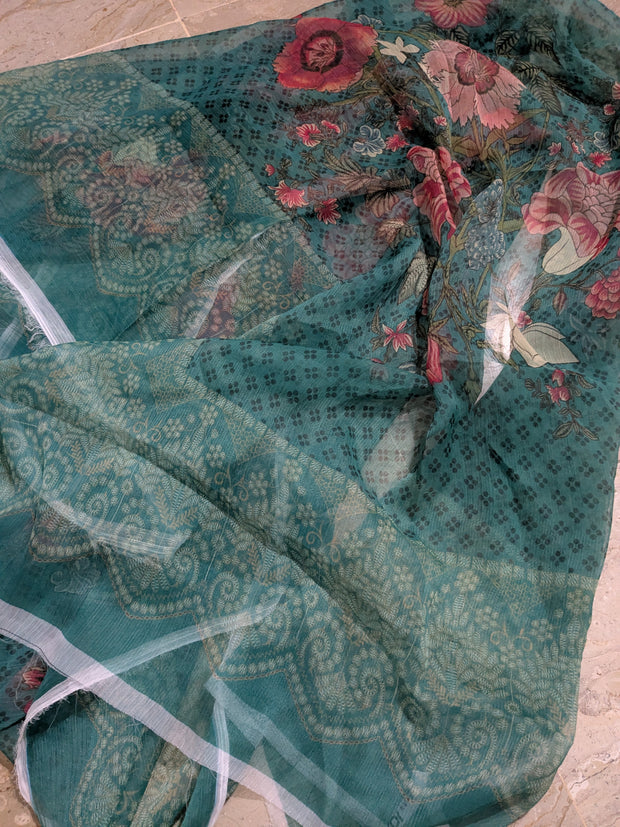 KHAADI | 3 Piece | Printed Lawn (Chiffon Dupatta) | Unstitched | Design 5