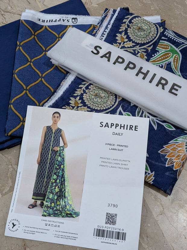 SAPPHIRE | Printed Lawn | 3 Piece | Unstitched | OU3-PDY25V14-9