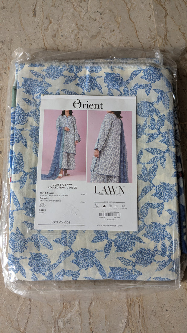 Orient | 3 Piece | Printed Lawn | Unstitched | OTL-24-302